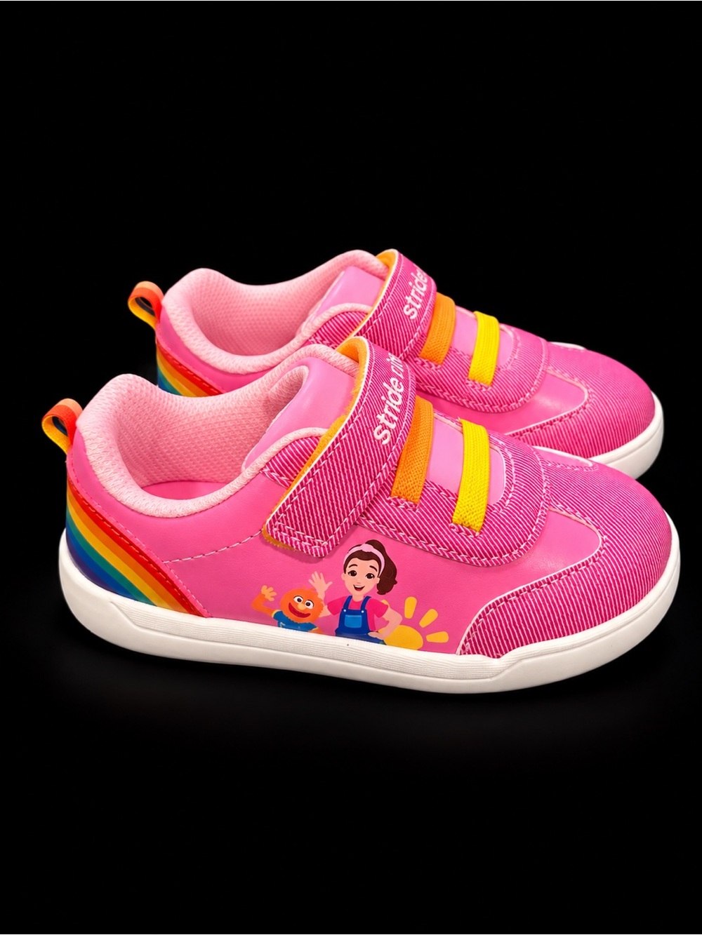 Stride Rite Pink Kids' Sneakers with Rainbow Heel